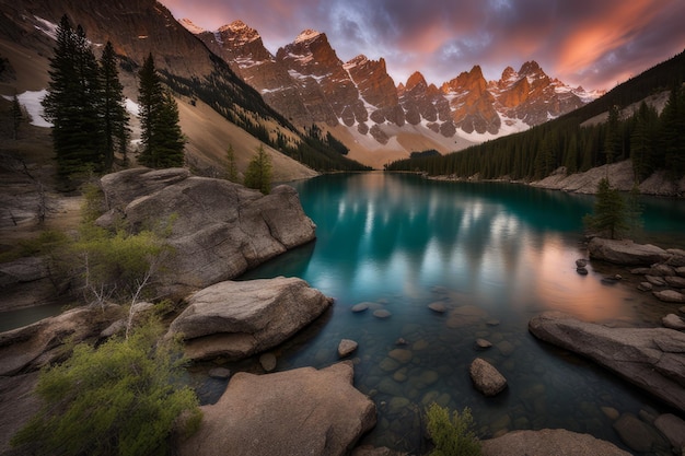 el atardecer en el lago el atardece en el lago