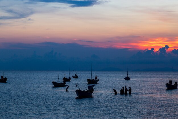 Atardecer en el mar