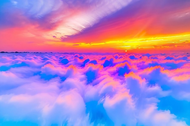 Atardecer de noche con nubes de tonalidad roja