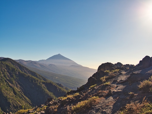 Foto atardecer en el parque nacional del teide