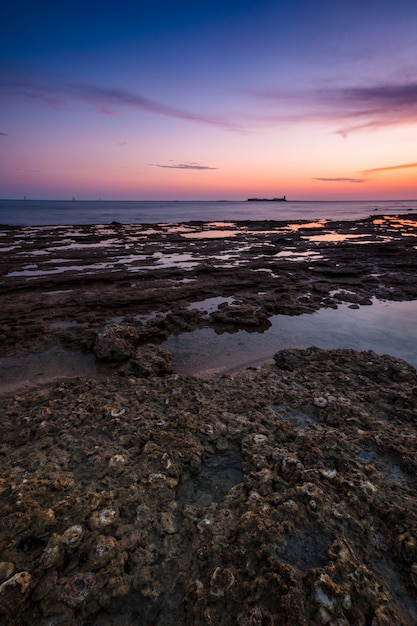 Atardecer en la playa de Chiclana