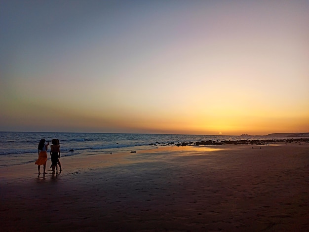 Atardecer en la playa de Maspalomas en Gran Canaria