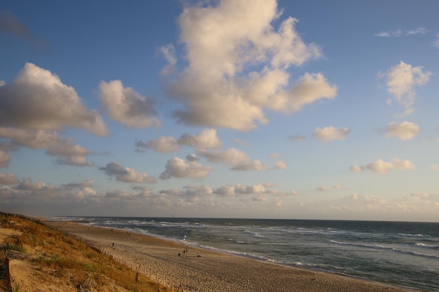 Atardecer en la playa de Mimizan.