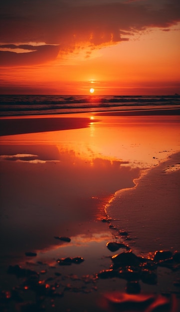 Un atardecer en la playa de san diego.