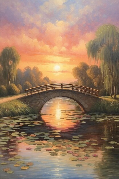 El atardecer del puente Monet