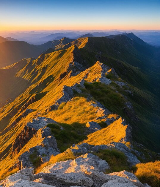 Atardecer sobre las montañas