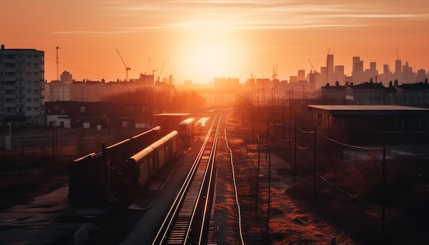 el atardecer sobre el río atardecer en la ciudad atardece en la ciudad IA generativa