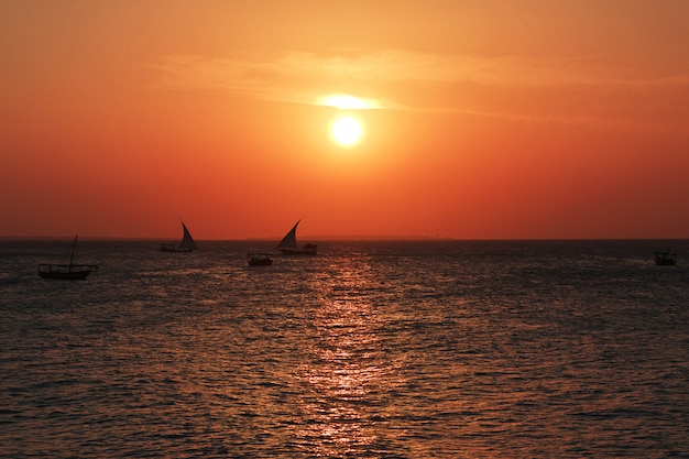 Atardecer en Zanzíbar, Océano Índico