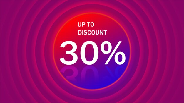 Até 30 por cento de desconto Banner de caixa de moldura de luz de néon Sinais de preço de oferta de venda Símbolo de oferta especial Salve 30 por cento Etiqueta de desconto Quadro de iluminação de néon