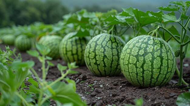 Foto até que os campos de melancia descobram o antecedente