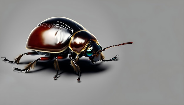 Atemberaubende 16k Käfer-Insektenansicht in fesselndem Copy-Raum farbenfroher Makro-Zoom