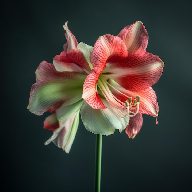 Atemberaubende Amaryllis-Blume. Ein hochauflösendes Studio-Fotoshooting