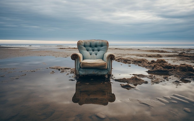 Atemberaubende Aufnahmen eines leeren Strandes39s Serene Beauty Generative AI