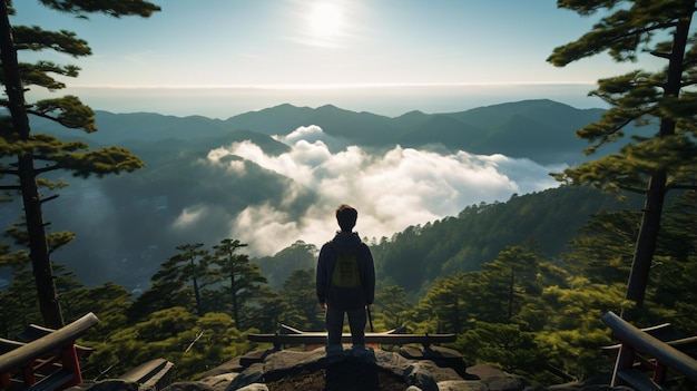 Atemberaubende Aussicht vom Gipfel des Mount Koya