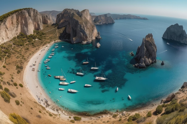 Atemberaubende Luftaufnahme des Kaputas-Strandes in der Türkei, generative IA