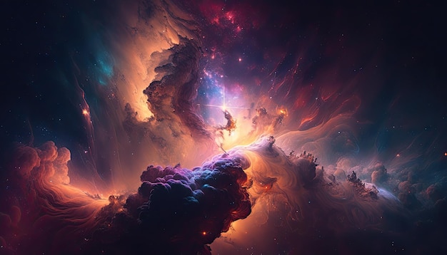Atemberaubende realistische Tapete eines Nebels Deep Space Sternenhimmel Astrofotografie Universum Kosmus Weltraumhintergrund Generative ai