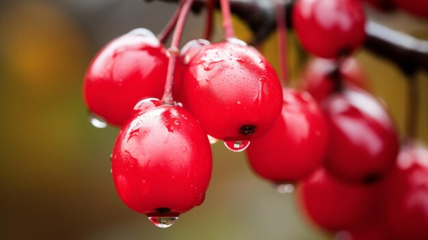 Atemberaubende rote Beeren mit Wassertropfen Steinheil Quinon 55mm F19 Inspiriert