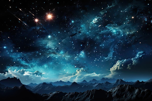Atemberaubende Szene eines Meteoritenschauers, der den Nachthimmel erleuchtet