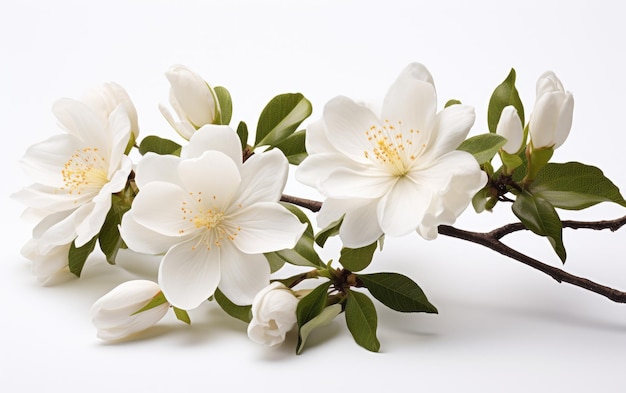 Atemberaubende Tempelbaumblumen isoliert auf weißem Hintergrund