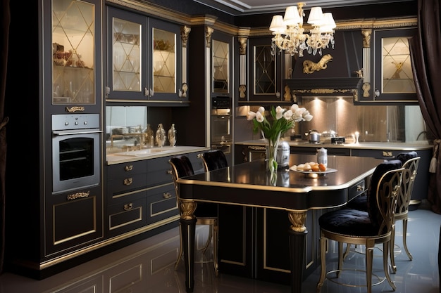 Atemberaubende Transformation Eine wunderschöne Kücheneinrichtung, neu definiert mit trendigen und schicken Möbeln