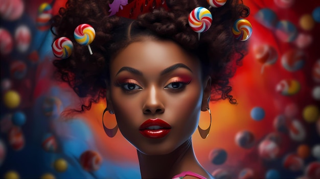 atemberaubender afroamerikanischer Frauenregenbogen