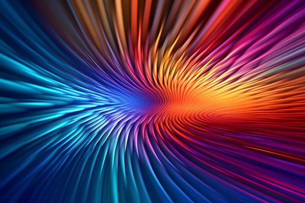 Atemberaubendes abstraktes Spektralbild hypnotisierende 3D-farbenfrohe abstrakte Visualisierungen geben ein Gefühl, in die Zukunft zu gehen oder können verwendet werden, um die Aufmerksamkeit des Publikums in einer Präsentation zu gewinnen