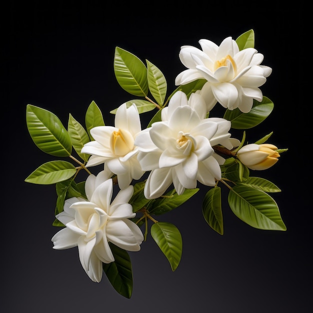 Foto atemberaubendes hochauflösendes foto von jasminum laurifolium auf weißem hintergrund