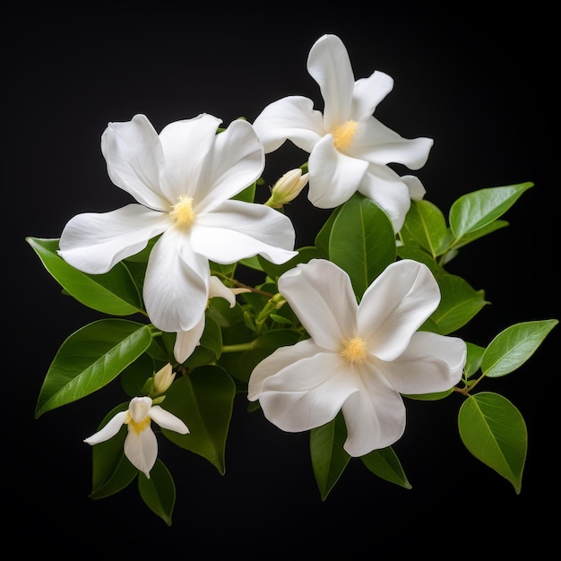 Atemberaubendes hochauflösendes Foto von Jasminum Laurifolium auf weißem Hintergrund