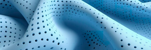 Foto atemfähiger stoff trocken hellblau weichmeschlöcher schwimmender hellblau hintergrund generative ki