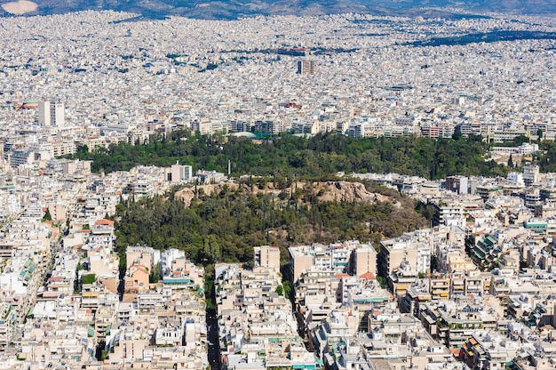 Atenas moderna disparou do monte de lycabettus