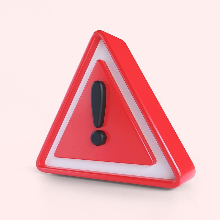 Atenção sinal de alerta perigo vermelho com símbolo de exclamação aviso de fraude móvel