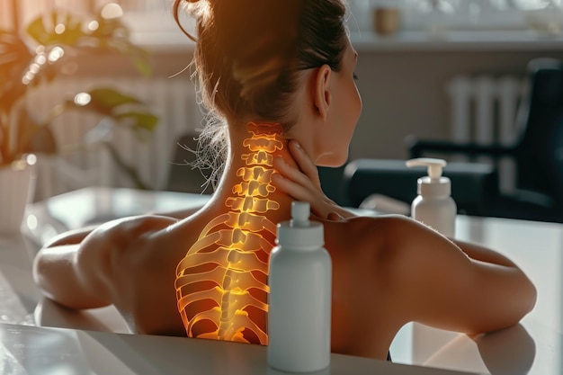 Foto atención integral para la salud de la columna vertebral que aborda la osteocondrosis, el cuello del útero y el dolor de espalda a través de medicamentos quiroprácticos, masajes y ajustes en el estilo de vida para un tratamiento y alivio efectivos