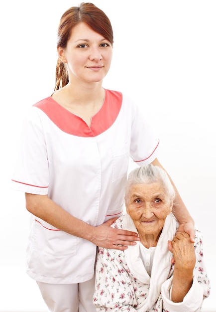 Foto atención médica para una anciana