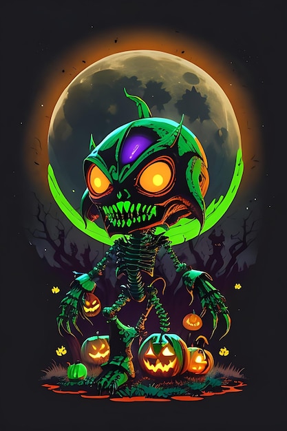 Aterradores extraterrestres de marte Halloween personaje extraterrestre halloween posters