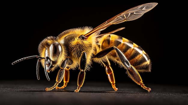 Foto aterrizaje de abejas sobre fondo transparente