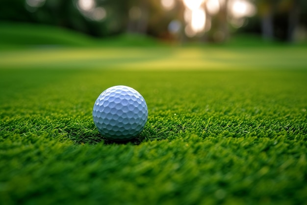 Atividade de lazer ao ar livre Fotografia em close de uma bola de golfe na grama