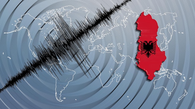 Atividade sísmica terremoto Albânia mapa escala Richter