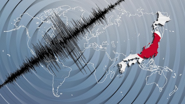 Atividade sísmica terremoto Japão mapa escala Richter