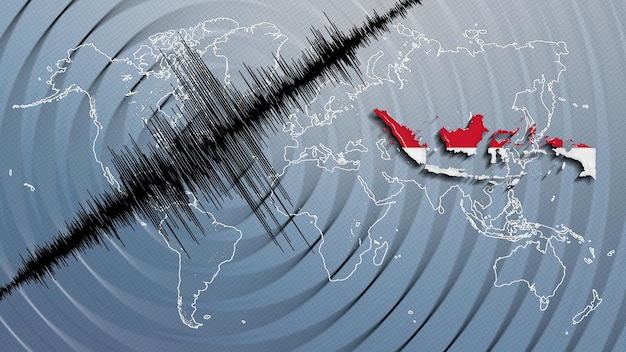 Atividade sísmica terremoto Mapa da Indonésia Escala Richter