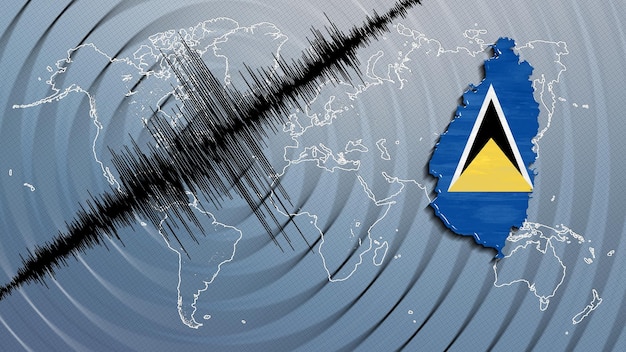 Atividade sísmica terremoto mapa de Santa Lúcia escala Richter