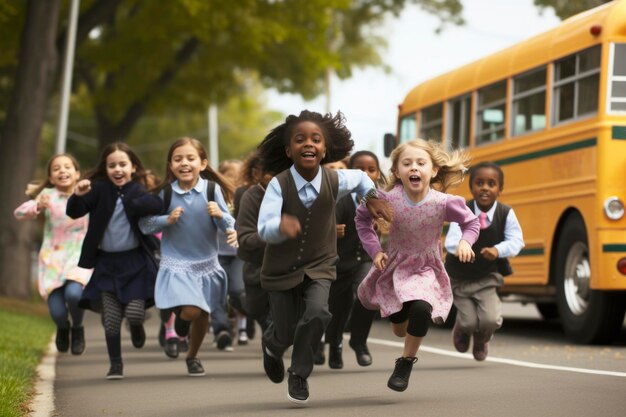 Atividades escolares das crianças, incluindo a aprendizagem, a leitura, o desporto, o regresso à escola, a bicicleta.