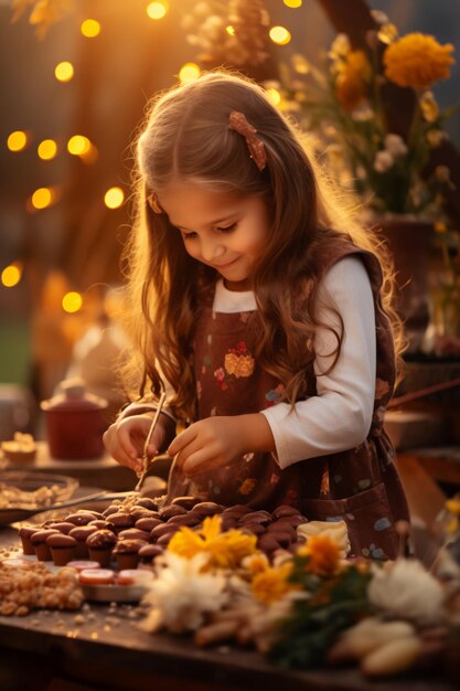 Atividades sazonais alegres de aventuras de outono para meninas