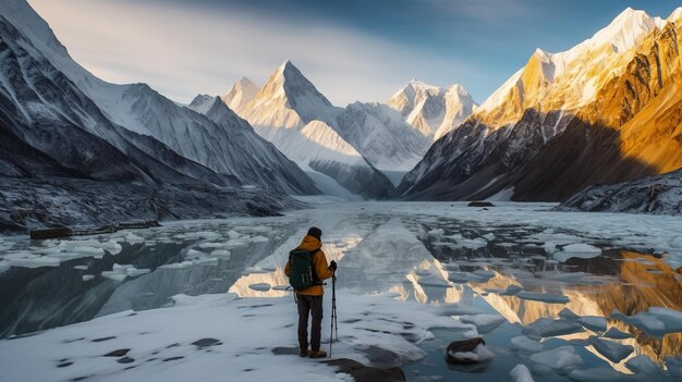 Ativos Congelados Impressionante Fotografia Natureza Dos Lagos Gasherbrum Ii No Paquistão