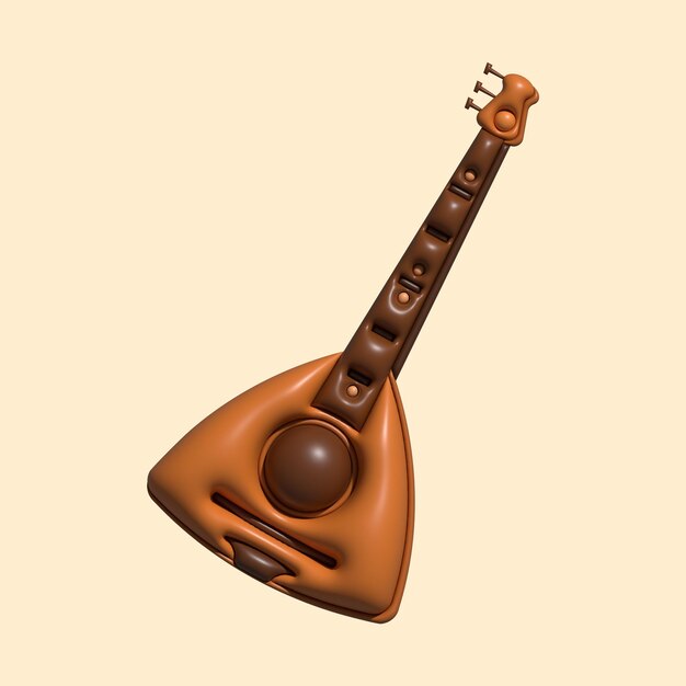 Ativos de instrumentos musicais 3D com fundo claro