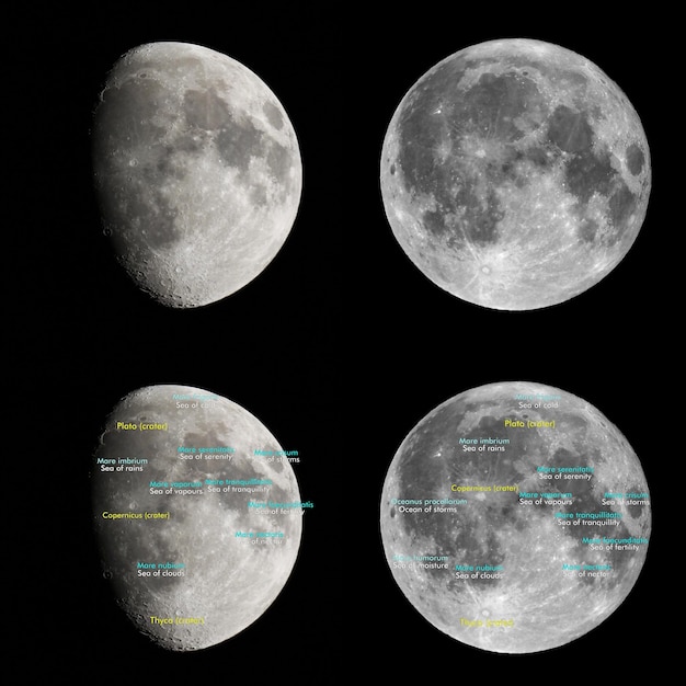 Atlas da lua nomes latinos e ingleses