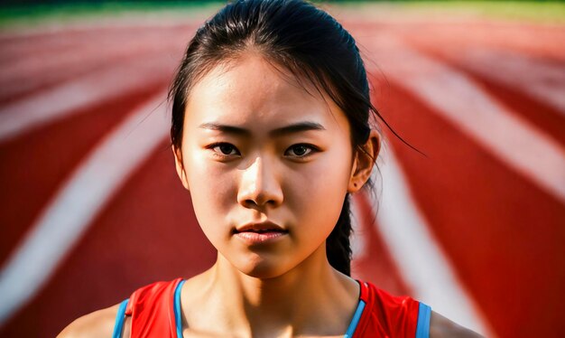 Foto un atleta en el campo deportivo generativo ai