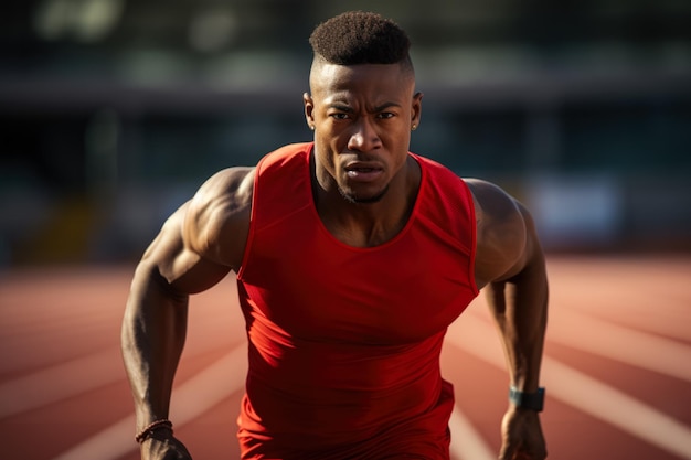 Atleta correndo na pista