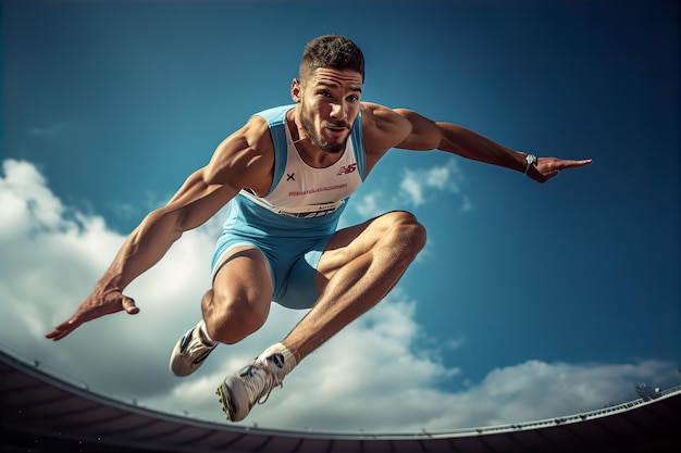 Atleta em MidAir durante um salto em altura