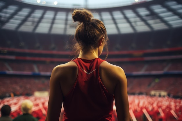 Atleta listo para correr en la pista