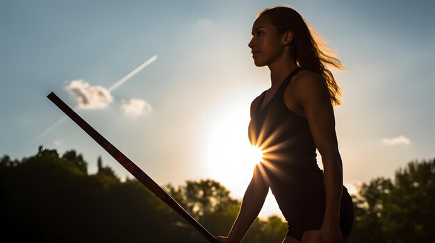 Foto atleta se preparando para lançar um dardo em um evento de atletismo